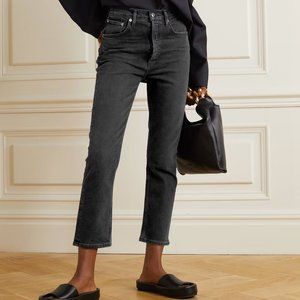 Agolde Riley Straight Crop Jeans Size 25 in Edit (Washed Gray/Black)